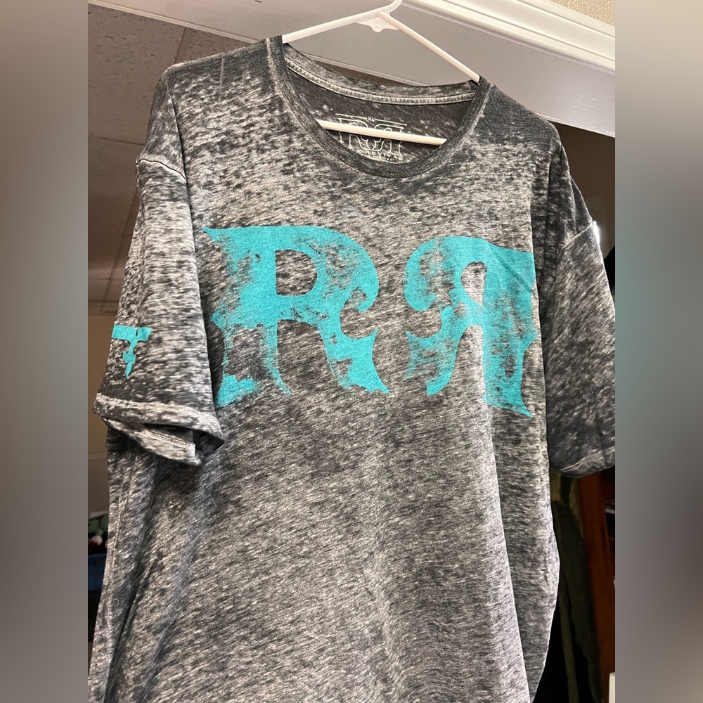 Rock Revival Gray and Blue Short Sleeve Tee